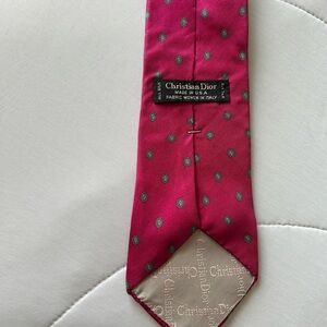 Dior Pink and Green Dot Tie
